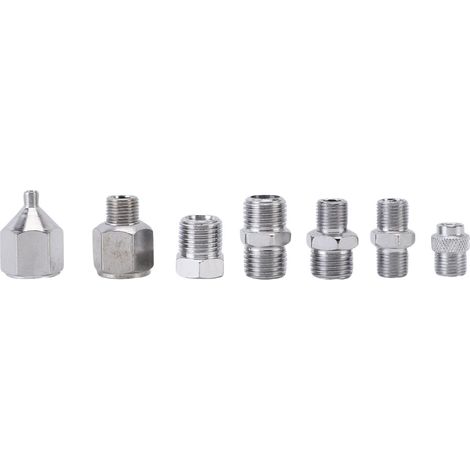 Kit de 7 raccords airbrush en acier inoxydable avec déconnexion rapide pour compresseur d'air (1/5)