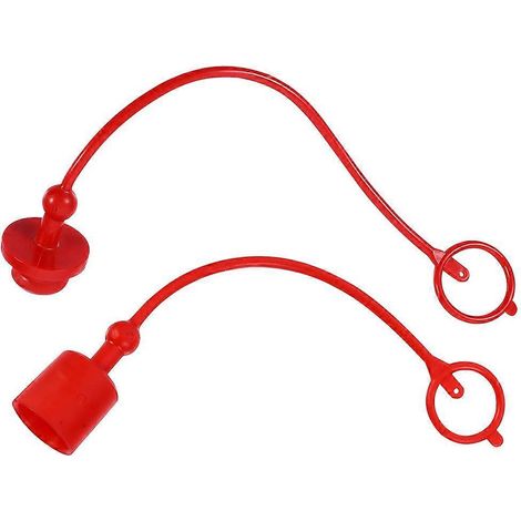 2 jeux d'accessoires pour tracteur, raccords hydrauliques, capuchons de raccordement 1/4 NPT-20X2.5X2.5CM-Red
