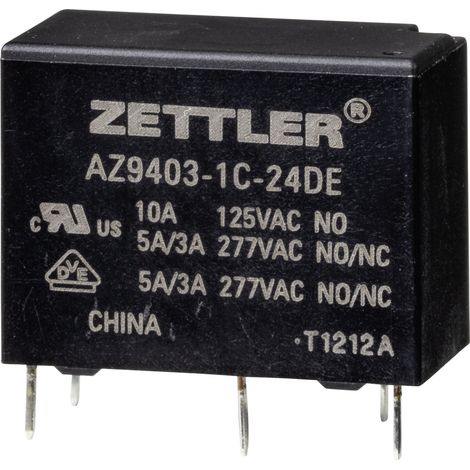 Zettler Electronics AZ9403-1C-24DE Powerrelais 24 V/DC 5 A  1 St. (1/2)