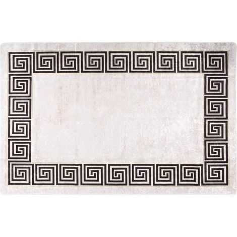 Tapis-Tapis de salon-Tapis Chambre lavable antidérapant 160x230 cm beige clair 396065 (1/5)