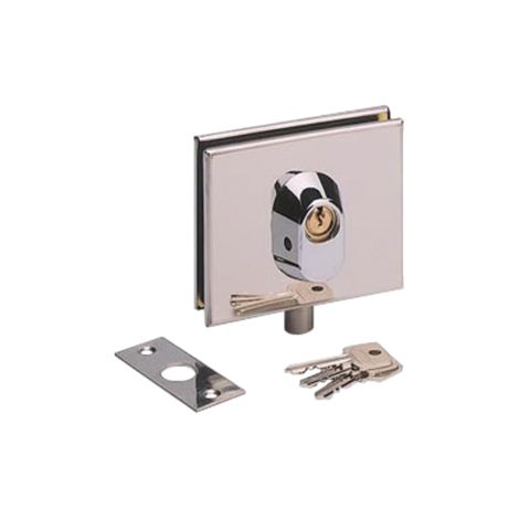 Cerradura baja para puerta de cristal - Acero inoxidable pulido