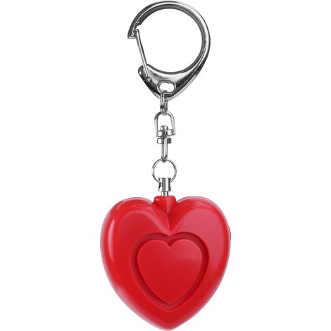 Alarme de sécurité personnelle en forme de cœur avec lumière LED - Porte-clés d'alarme d'urgence rouge de 125 dB (1/2)