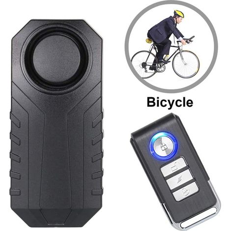 Alarme vélo, dispositif antivol pour véhicules à deux roues avec télécommande, 113 dB Super Fort (1 unité) (1/5)