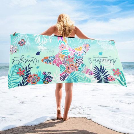 Strandtuch, ultrafeines, saugfähiges Strandtuch aus Fasern, bedrucktes Handtuch, Strandmatte