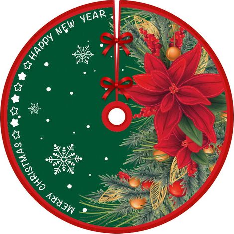 Jupe de sapin de Noël de 90 cm de diamètre, tabliers de fond pour sapin de Noël, décoration de sapin de Noël, décoration d'intérieur (Style 24) (1/5)