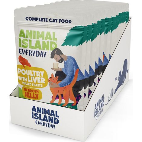 Animal Island NEW JELLY EVERYDAY 12-PACK cibo umido per gatti al pollame 48X85g (1/2)