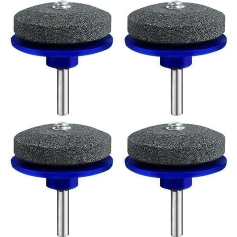 3 Pièces Aiguiseur de Foret, Lame de Tondeuse à Gazon, Pierre à Aiguiser, Compatible avec Toutes les Perceuses Électriques et Outils de Jardin, Meule à Eau pour Affûtage et Couteau (1/5)
