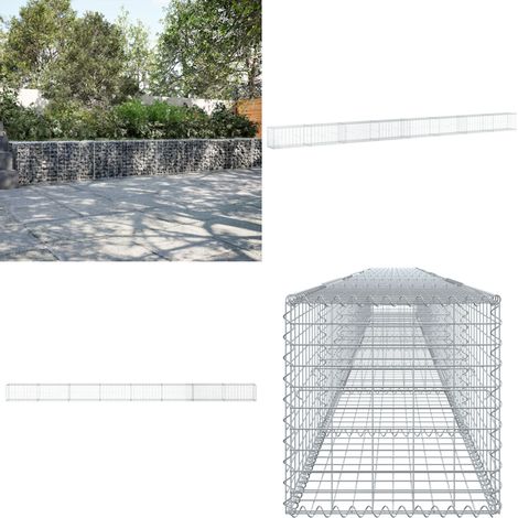 vidaXL Panier gabion avec couvercle 800x50x50 cm fer galvanisé (1/5)