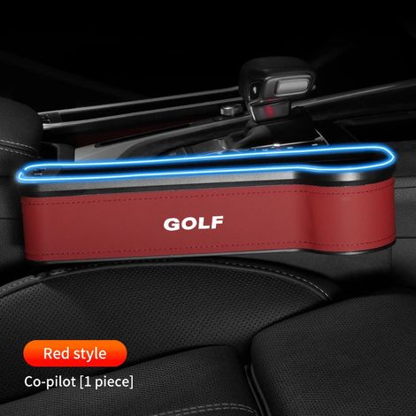 (Pour droitier rouge) Boîte de rangement en cuir pour l'espace entre le siège et le siège auto, accessoires pour VW Golf 4, 5, 6 et 7 R400 TCR MK2, MK4, MK5, MK6 et MK7 R (1/5)