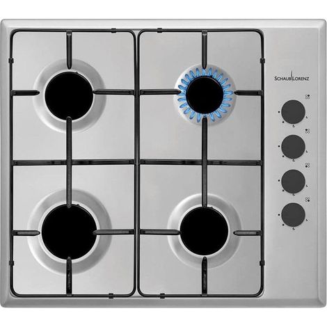 Table de cuisson à gaz Schaub Lorenz SSPC604XL 4 feux 60 cm Inox encastrable