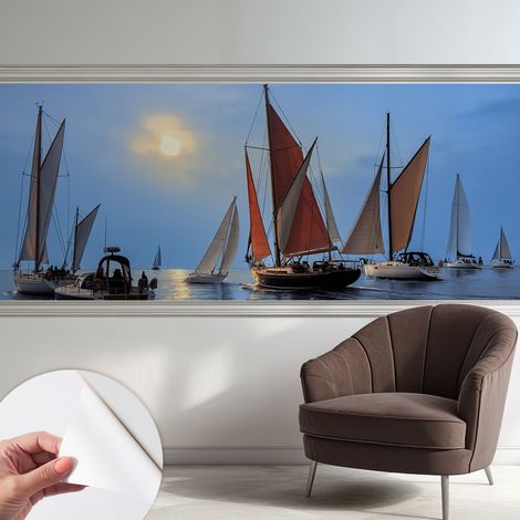 Fotomurale adesivo - parete decorativa - decorazione casa - stile moderno parete - Avventura velistica 250x104 cm (1/5)