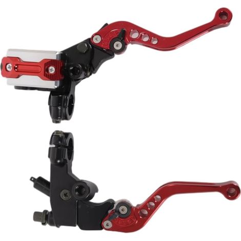 1 paire de leviers de frein et d'embrayage pour moto, 22 mm, universels, pour guidon, maître-cylindre, réservoir, pour moto, pit bike, scooter (1/5)