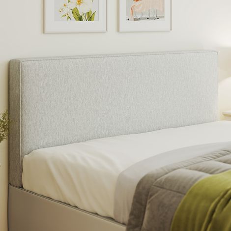 Tête de lit murale en lin, 140 x 60 centimètres, crème, tête de lit suspendue rembourrée pour chambre à coucher
