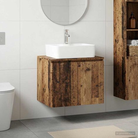 vidaXL Bathroom Furniture Set Old Wood Engineered Wood (1/5)
