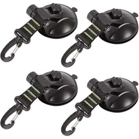 Lot de 4 Ventouse d'ancrage avec fixation à ventouse, adaptée aux voitures, camping, bâches, tentes, accessoires de ventouse multifonctionnels (1/4)