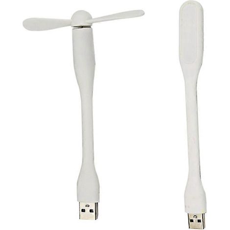 Multifunktionaler Mini-USB-Tischventilator mit tragbarer und energiesparender LED-Leuchte, weiß (1/5)