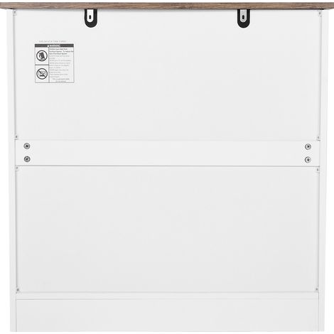 Mophorn Kaffeebarschrank 80 x 35 x 80 cm mit Bauernhaus-Design und 3-stufigem Stauraum, Sideboard-Buffetschrank mit Scheunentor für Wohnzimmer und Eingangsbereich