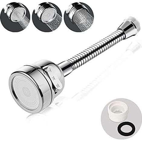 Aérateur de Robinet, Réglable Mousseur Filtre Rotatif, Economiseur d'eau, Extension de Douche de Robinet pour éviers de Cuisine, S (1/5)