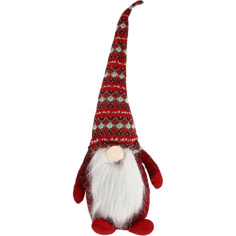 Stück Weihnachtswichtelpuppe, Schreibtischdeko, kreative, geschmeidige Puppe zum Verzieren-24X12.5cm-Red (1/3)