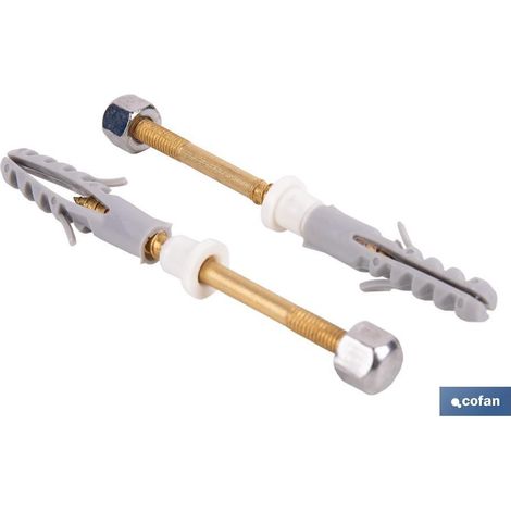 Kit de fijación para sanitario WC 5 x 80 en latón (1/4)