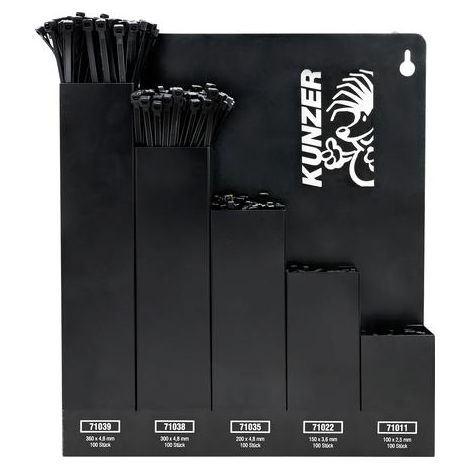 Kunzer Assortimento di Fascette Nere 500 Pezzi