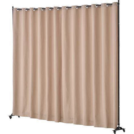 Mophorn Divisorio portatile, pannello con ruote, schermo per la privacy indipendente per ufficio, camera da letto, sala da pranzo, studio, marrone (1/5)