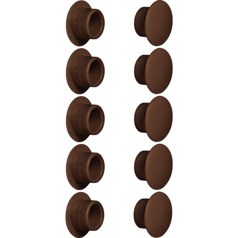 cyclingcolors 10x tappo chiusura plastica nero bianco grigio marrone mobili inserto cappuccio copriforo fori (Ø12mm/marrone scuro RAL8014) (1/3)