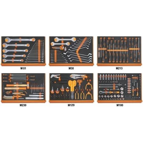 Beta 5988U6/M Assortiment d'outils universels en thermoformé souple 214 Pcs.