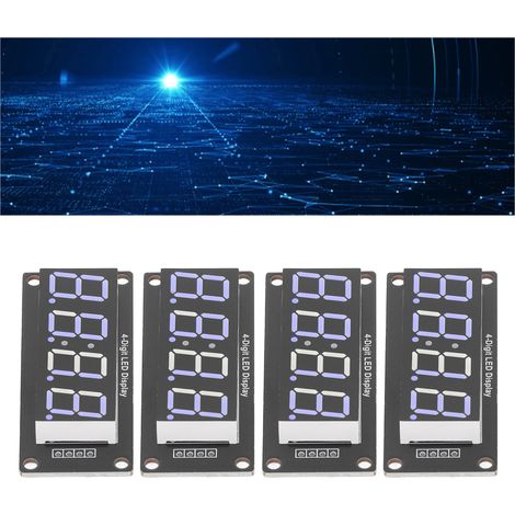 Vier Sets pro Einheit, Uhrversion, 0,56 Zoll digitales Anzeigemodul, vierstellige Sieben-Segment-LED-Anzeige, TM1637 Modul, blau. (1/5)