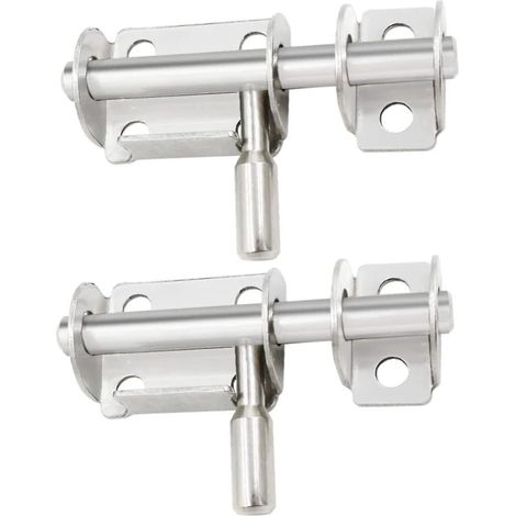 Verrou de sécurité pour porte coulissante, lot de 2 unités, en acier, sans clé, pour portails.-AquaForge (1/4)
