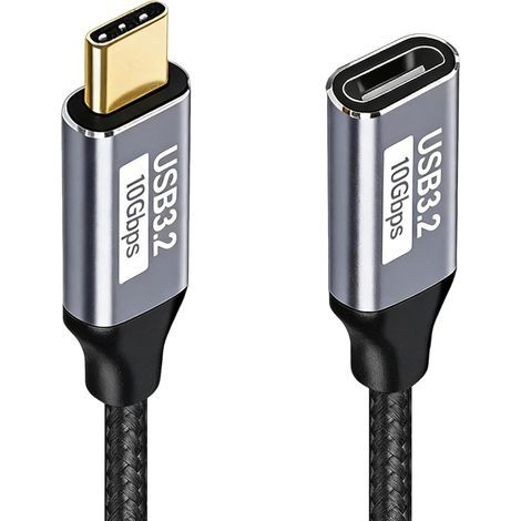 Cavo di prolunga USB-C corto da 50 cm, cavo USB-C 3.1 Gen2 maschio-femmina da 10 Gbps, ricarica rapida PD da 100 W e video 4K@60Hz per laptop, tablet, smartphone e monitor. (1/5)
