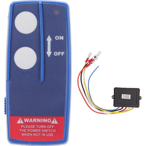 Kit de Télécommande de Treuil sans Fil, Portée de 75 Pieds, Voyant Visuel, Opération Facile, Universel 12V/24V (BLUE).