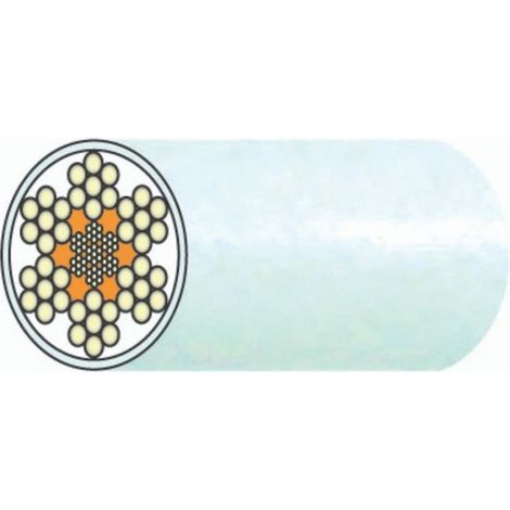 TOPCAR - Câble inox 7 torons de 7 fils - Gainé PVC blanc traité anti-uv - Vendu au mètre - 1360CIE180