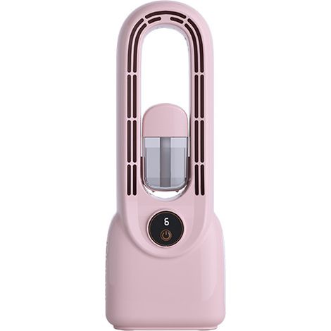 Ventilador sin aspas, aire acondicionado portátil, humidificador, 6 velocidades, niebla silenciosa, luz nocturna colorida, oficina/hogar, rosa (1/5)