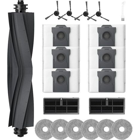 Lot de 20 Accessoires pour Dreame X40 Ultra /X40 Ultra Complete / L40 Ultra / X40 Master, 6 Sacs à Poussière, 1 Brosse Principale, 6 Serpillière, 2 Filtres, 4 Brosse Latérale