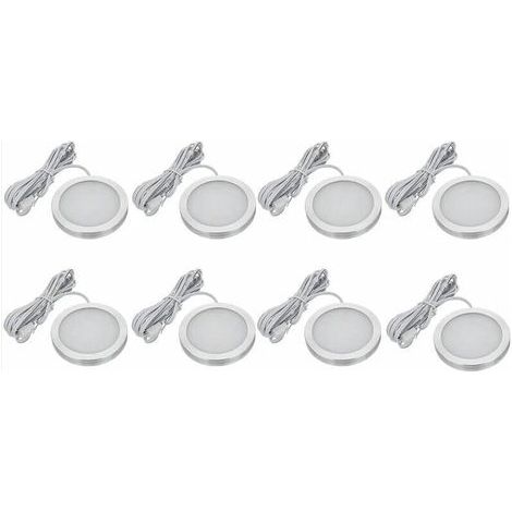 Eclairage pour voiture.Set di 8 Faretti LED interni 12V Dia.59.5mm per cucina roulotte camper VW T4 T5 bianco caldo 3000K (1/4)