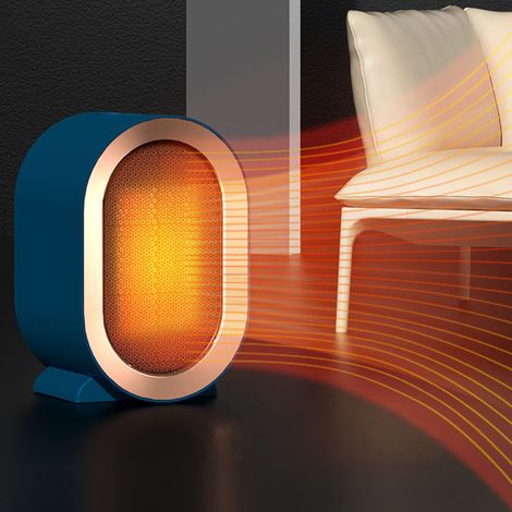 Termoventilatore - Piccolo termoventilatore portatile in ceramica da 1200 W a risparmio energetico per bagno e ufficio con filtro dell'aria verde