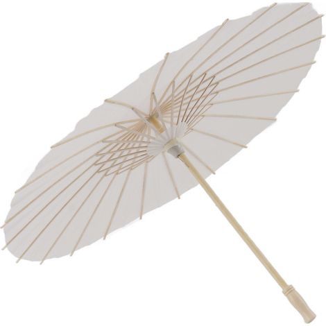 Parasol en Papier Enfant Style Chinois Élégant Blanc 58cm à Personnaliser pour Décoration (1/5)