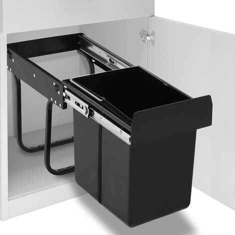 Poubelle amovible de cuisine-Bac à ordures de cuisine fermeture en douceur 20 L (1/5)