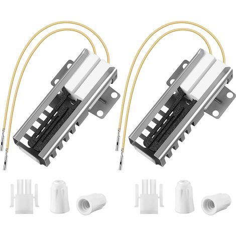 Lot de 2 allumeurs de four à gaz compatibles avec les modèles WB13K21, IG9998, AP2020569 PS231280 WB13T10045, connecteur plat et écrou pour allumeur de four, compatibles avec les fours à gaz Hotpoint- (1/5)