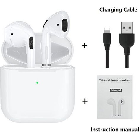 Écouteurs Bluetooth avec microphone, commandes tactiles, sans fil, blancs