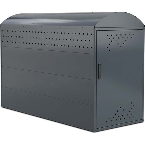BRB Bikebox Fahrradgarage Stahlblech verzinkt/kunststoffbeschichtet, Bogendach, Zylinderschloss, BxTxH 850x2050x1350 mm, erweiterbar