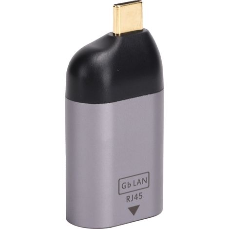 Adaptateur USB-C vers RJ45 en alliage d'aluminium, convertisseur portable 1000 Mbps, composants électroniques (1/5)