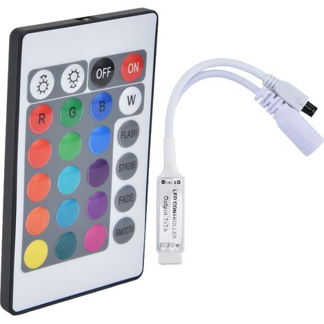 Télécommande infrarouge 24 touches pour ruban LED RGB, commande sans fil pour éclairage à couleur unique