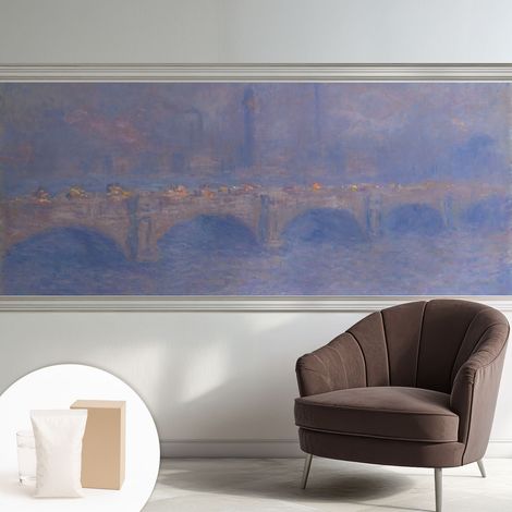 Tapete Vliestapete mit Kleber modern - Wanddeko für Küche - Klebefolie Wand - luxus Look Blaue Brücke 250x104 cm