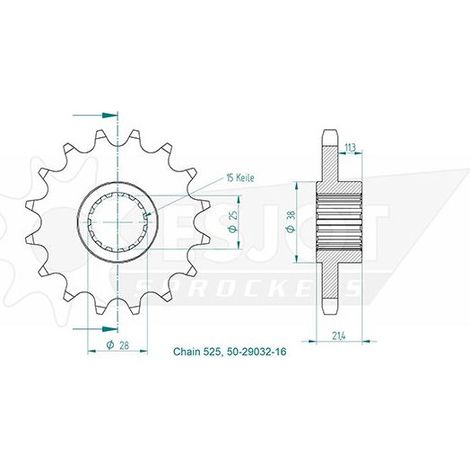 Pignon de sortie de boite Esjot pour Moto Aprilia 750 Sl Shiver
