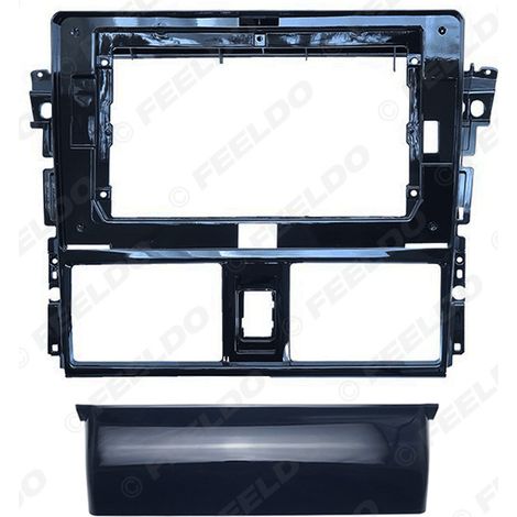 Multipurpose frame for large screen Android navigation system Toyota Vios, 2014 model, 10.1 inches. (1/5)