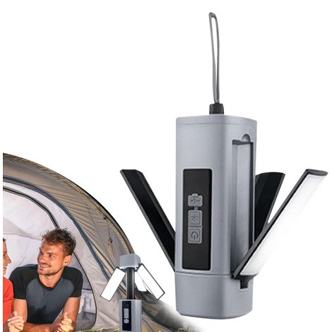 Lanternes de camping pour panne de courant, lanterne de camping rechargeable, lampe de tente de camping télescopique pliable 1500LM Lanternes de travail rechargeables à intensité variable à 4 (1/5)