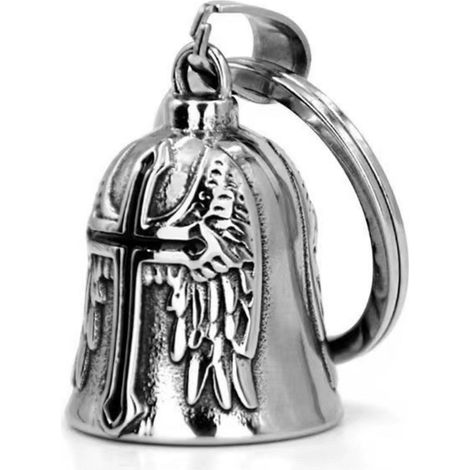 1 Clochette de moto, croix noire, signal sonore, talisman porte-bonheur, pour cruiser et chopper (1/5)
