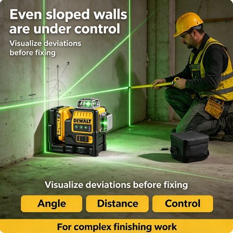 DeWalt DW089LG 12V Green Laser Level Kit Battery Charger Quick Self Levelling for Builders (1/3)